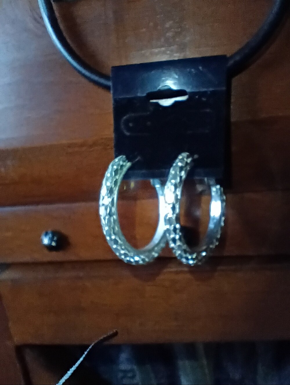Silver Textured Hoop Earrings - Women Jewelry